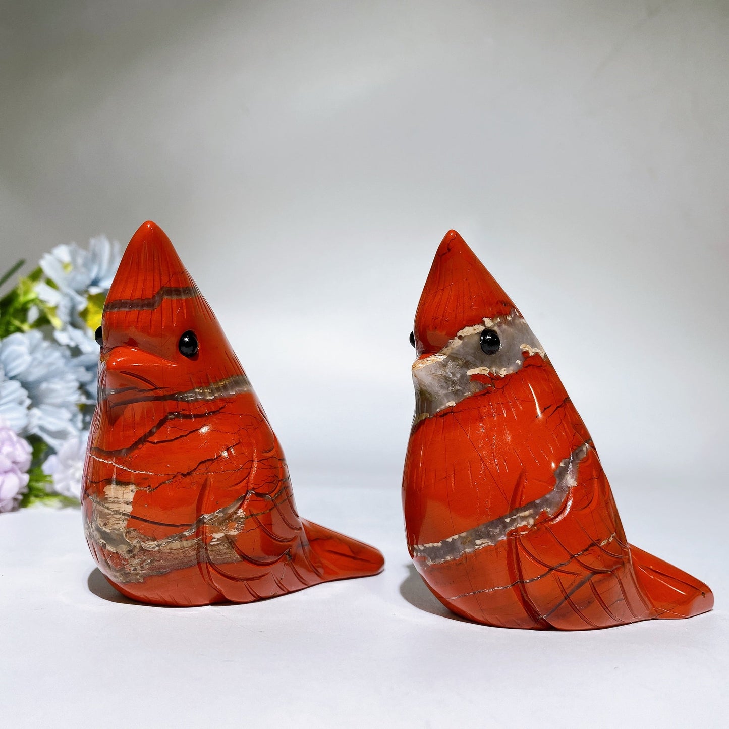 3.2" Red Jasper Cardinal Carving Crystal Healing Bulk Wholesale