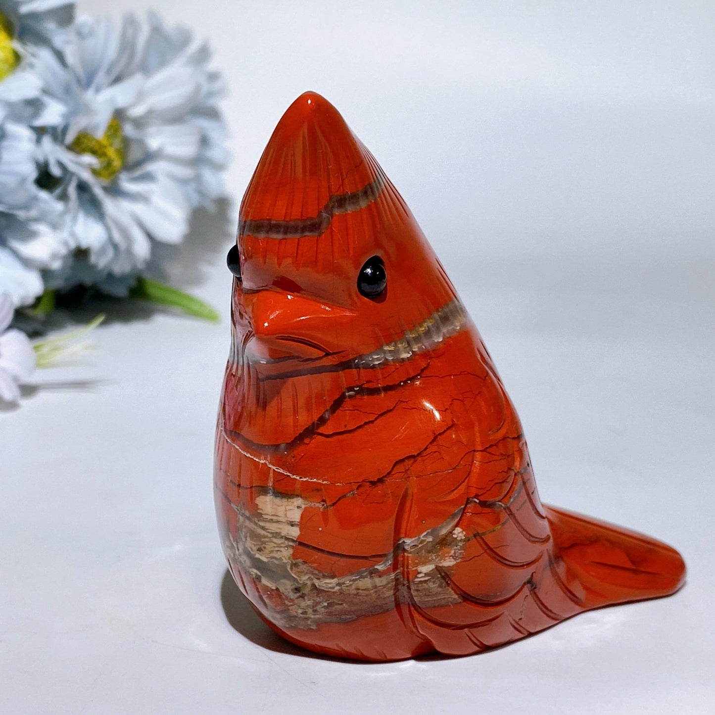 3.2" Red Jasper Cardinal Carving Crystal Healing Bulk Wholesale