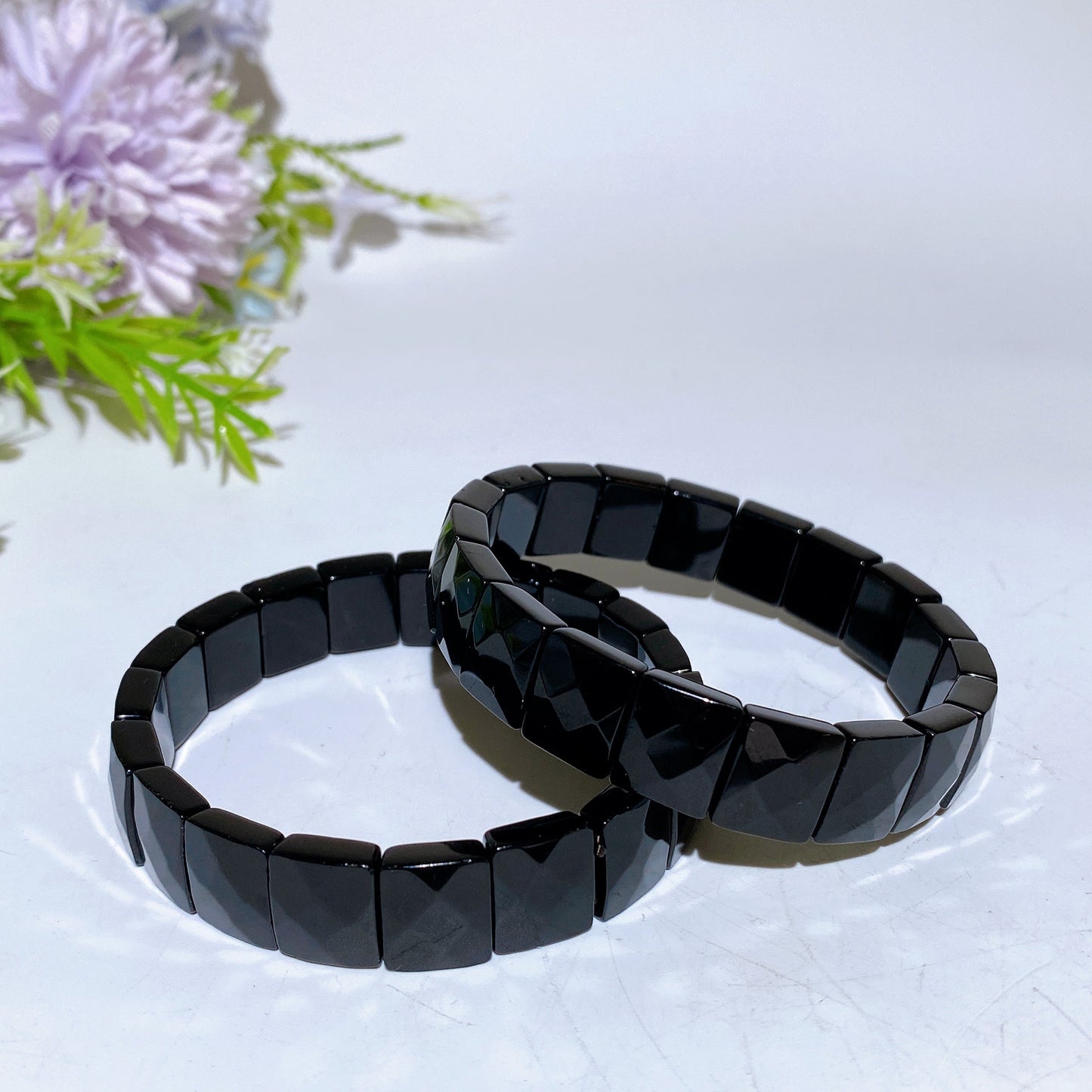 12mm 15mm Black Obsidian Bangle Crystal Healing Bulk Wholesale