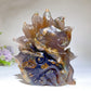 5.0 Unique Agate Growing with Amethyst Cluster Nine-tails Fox Carving Crystal Healing Bulk Wholesale