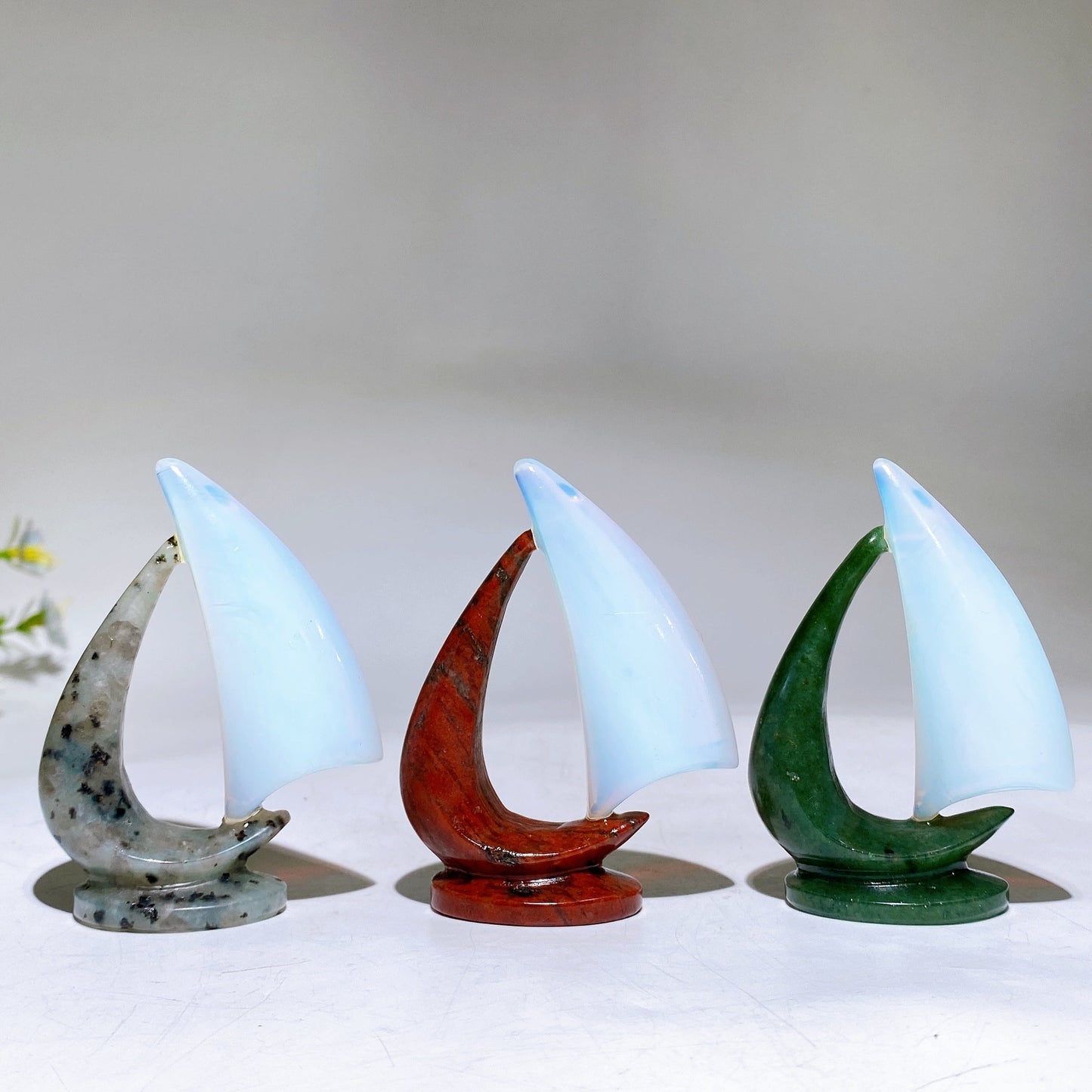 3.0" Crystal Sailboat Carving Crystal Healing Bulk Wholesale