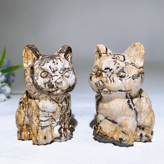 Picture Jasper Cat Carving Crystal Healing Bulk Wholesale