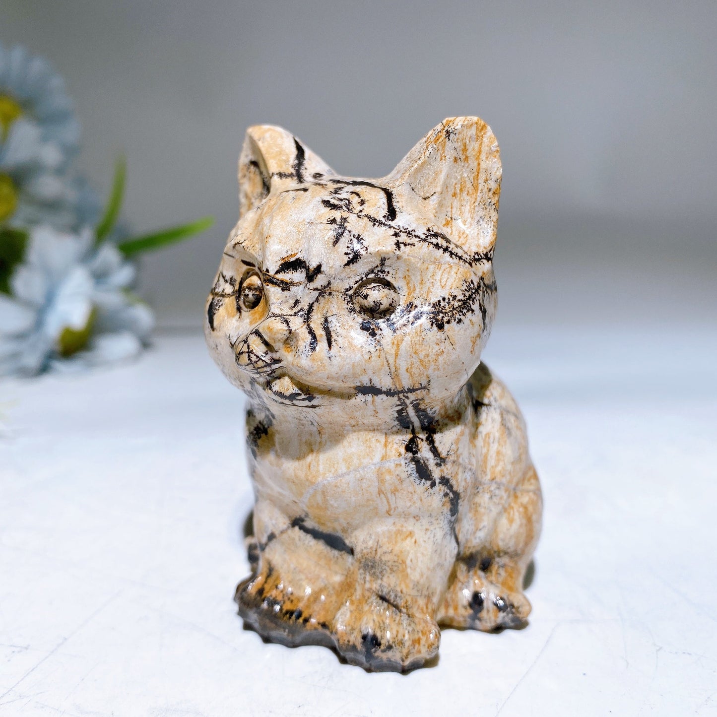 Picture Jasper Cat Carving Crystal Healing Bulk Wholesale