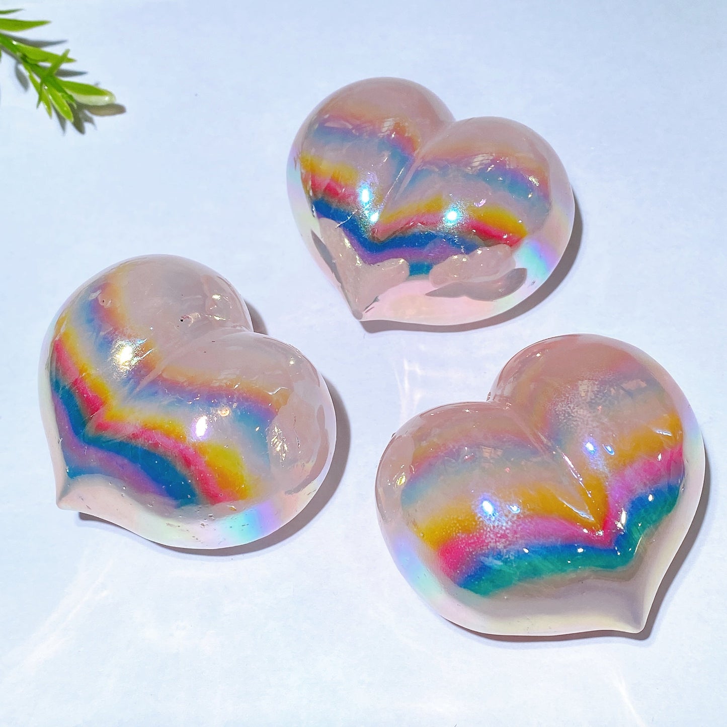 2.4" Aura Crystal Peach Heart Carving Crystal Healing Bulk Wholesale