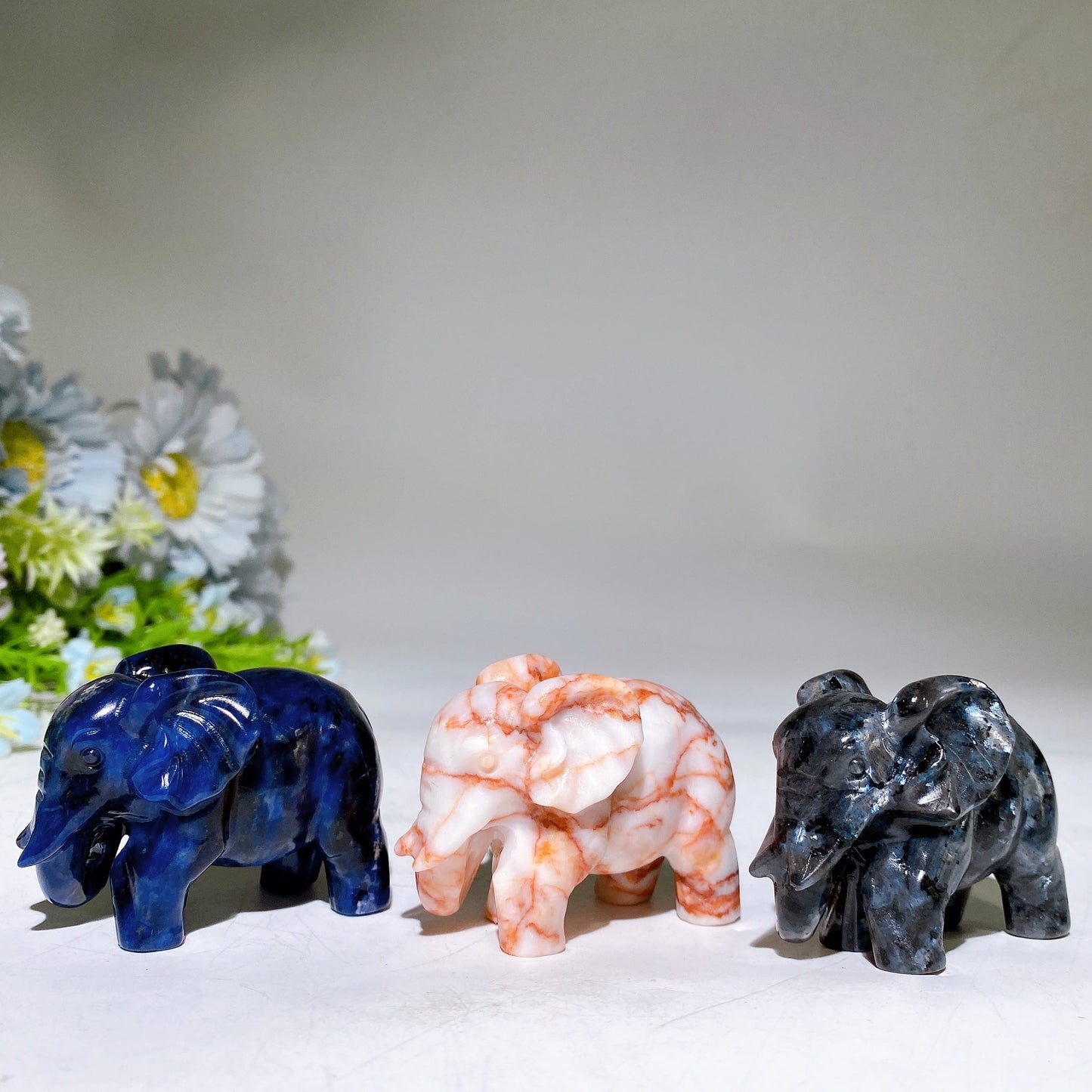 2.1" Crystal Elephant Carving Crystal Healing Bulk Wholesale