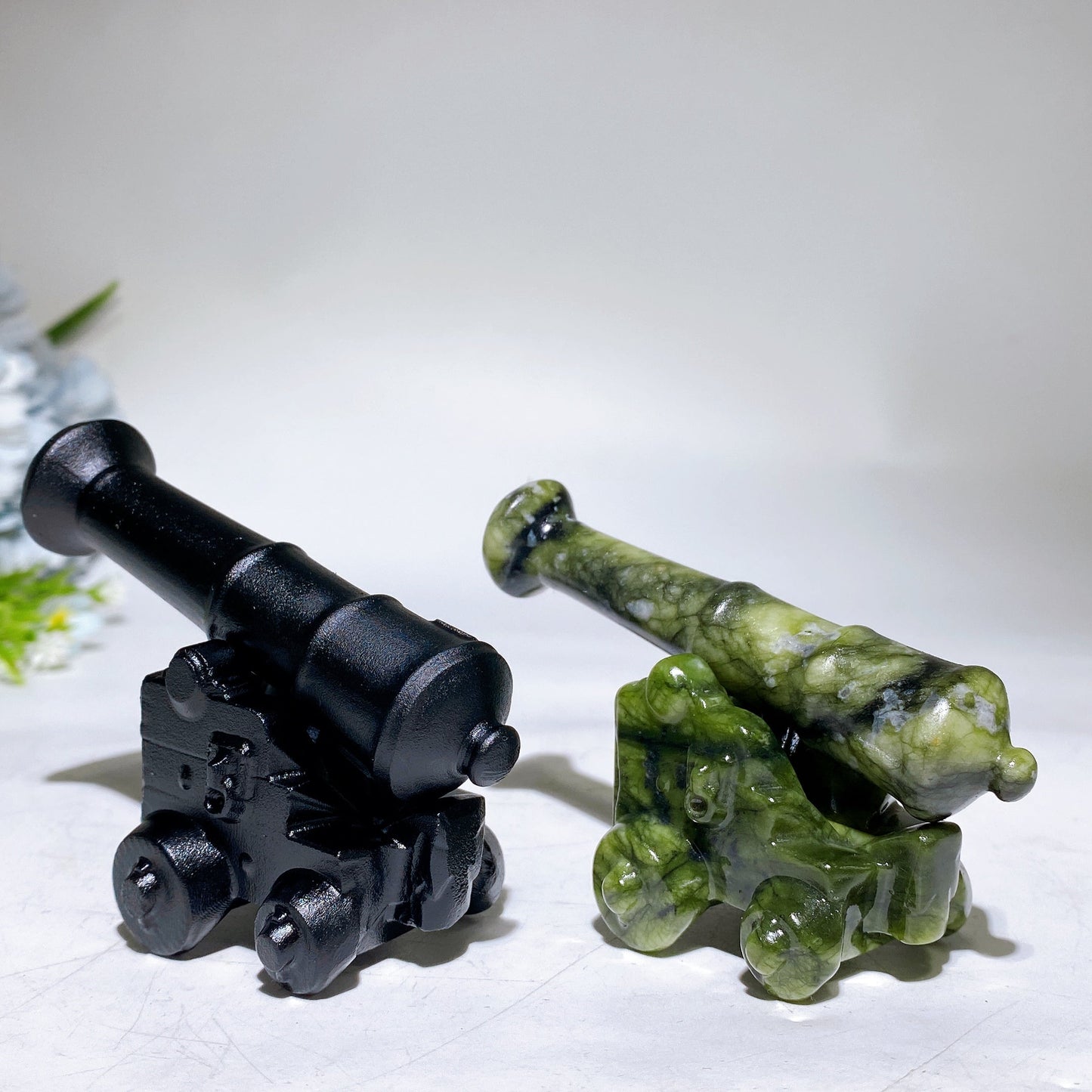 Black Obisidian Serpentine Cannon Carving Crystal Healing Bulk Wholesale