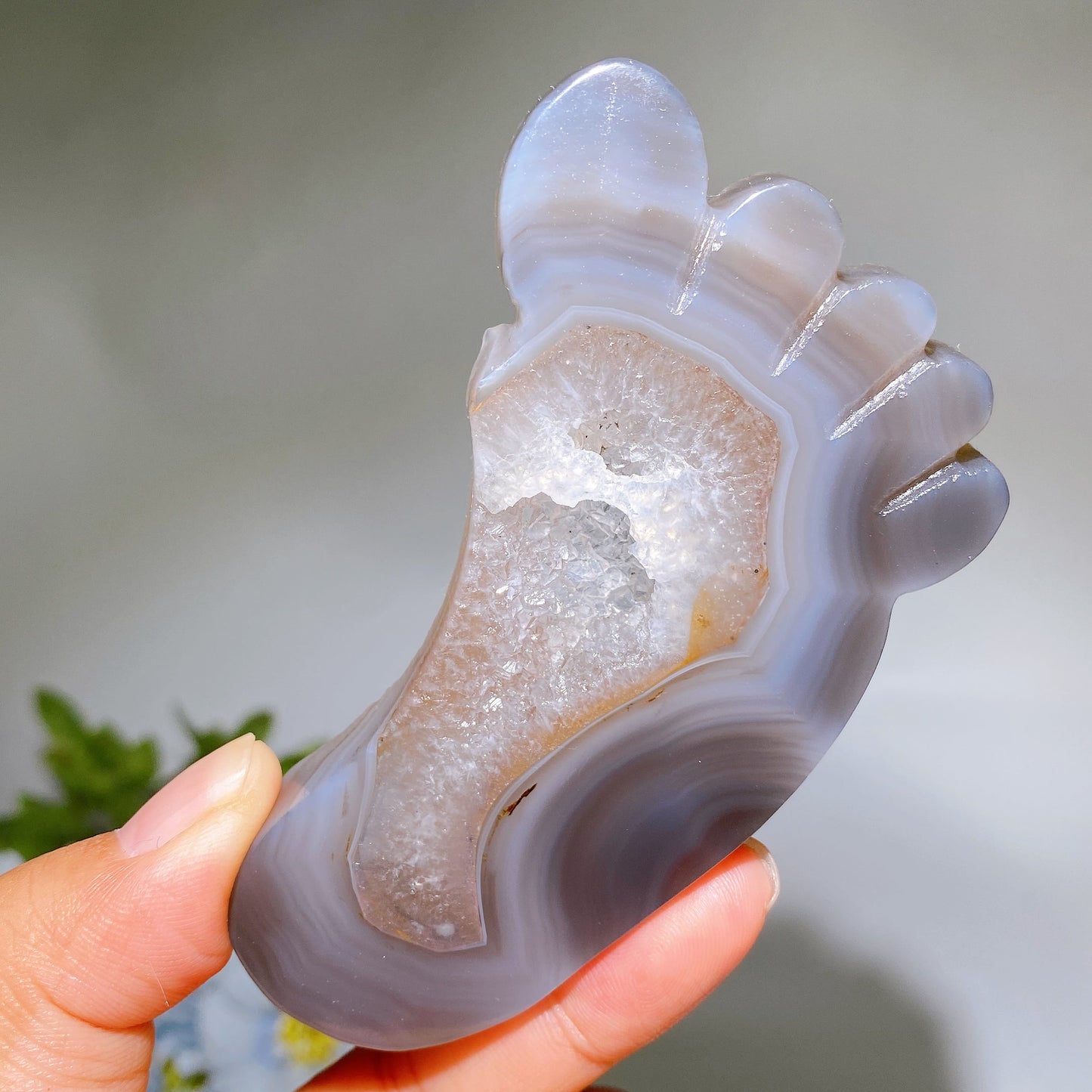 3.8" Druzy Agate Foot Carving Crystal Healing Bulk Wholesale