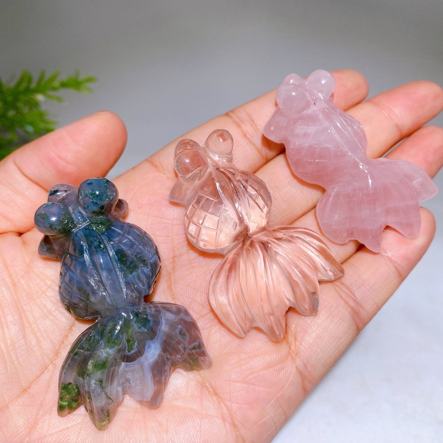 2.1" Natural Gemstone Golden Fish Carving Crystal Healing Bulk Wholesale