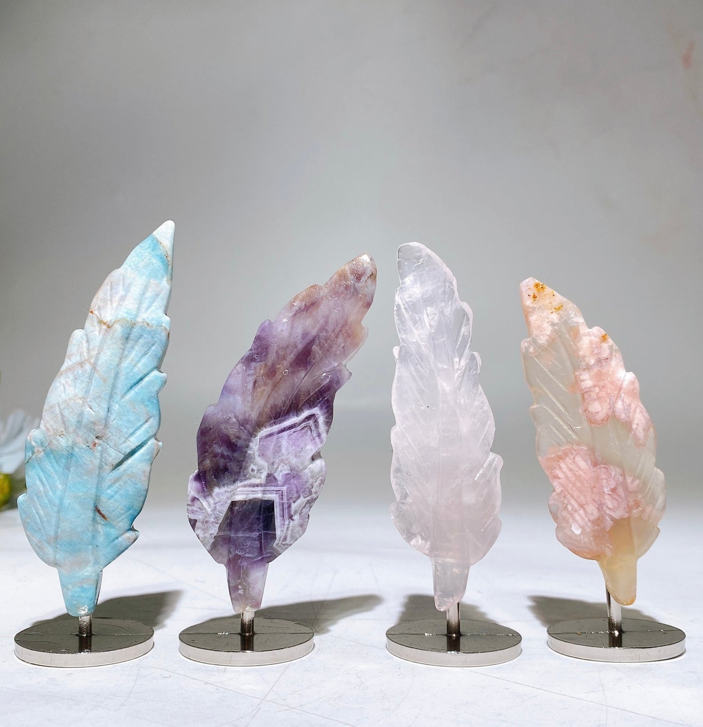 3.5"-3.8" Feather Carving with Stand Crystal Healing Bulk Wholesale