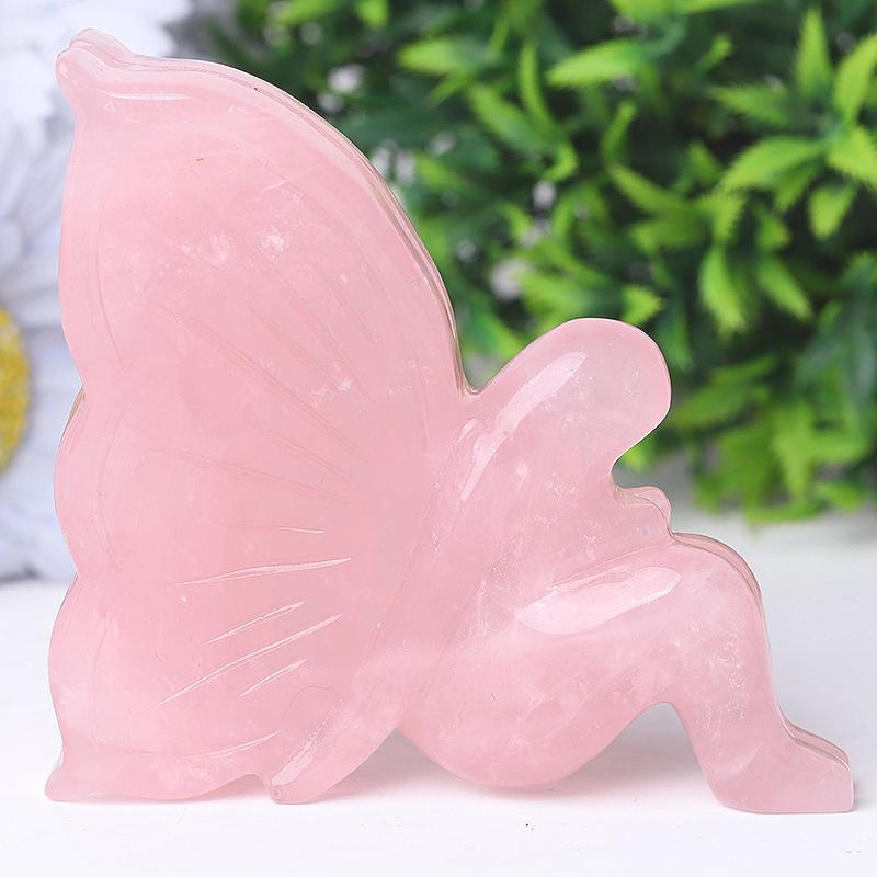 3.3" Rose Quartz Fairy Crystal Carvings Best Crystal Wholesalers