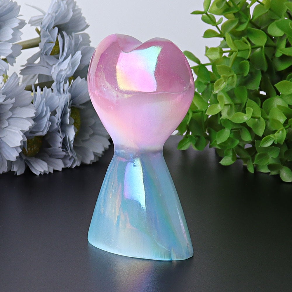 4.2" Selenite Aura Angel Crystal Heart Towers Points Bulk Best Crystal Wholesalers