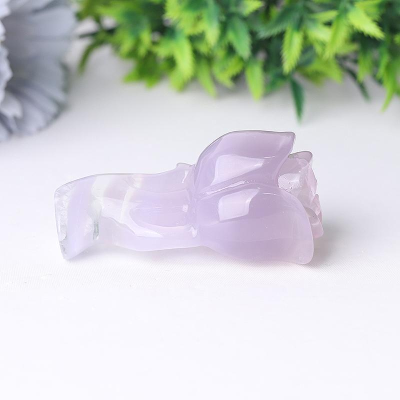 3" Natural Fluorite Rose Flower Carving for Collection Plants Bulk Best Crystal Wholesalers