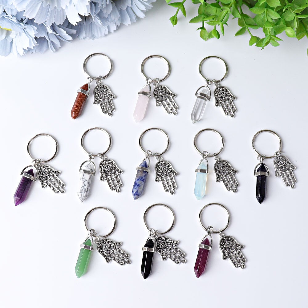 2.5“ Double Terminated Point with Devil's Eye Hand Key Chain for DIY ...