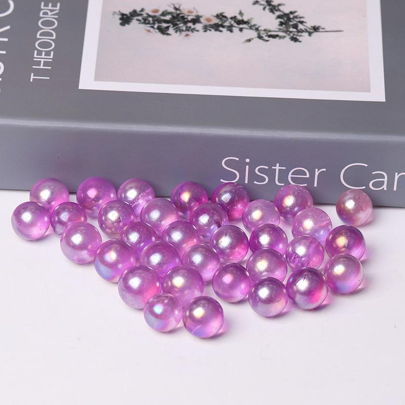 0.5-0.7'' High Quality Purple Aura Crystal Spheres Crystal Balls for Healing Best Crystal Wholesalers