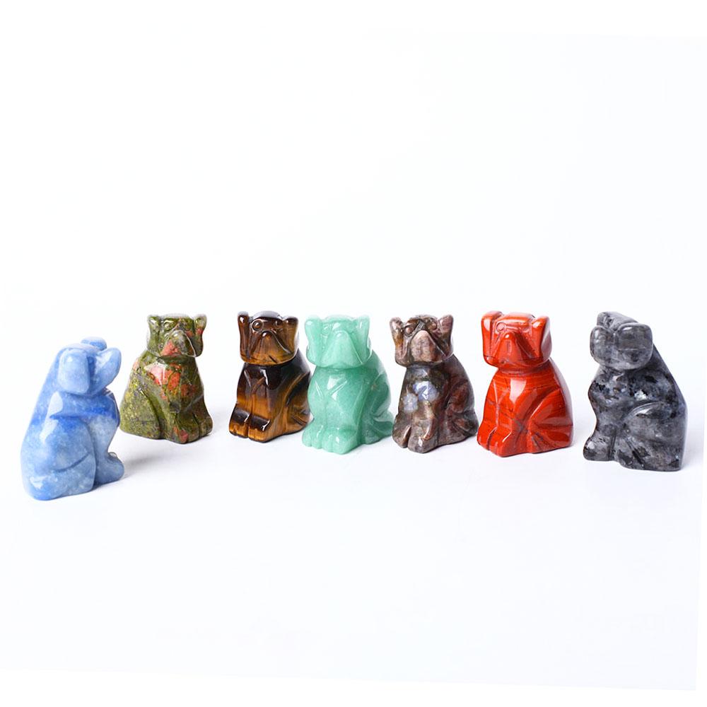 Hand Carved Polished Dog Figurine Crystal Carvings Animal Bulk Best Crystal Wholesalers