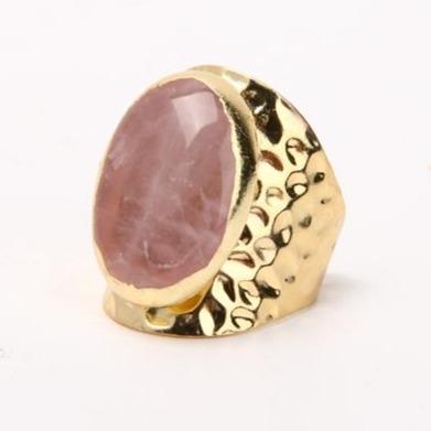 Rose Quartz Handmade Crystal Ring Best Crystal Wholesalers