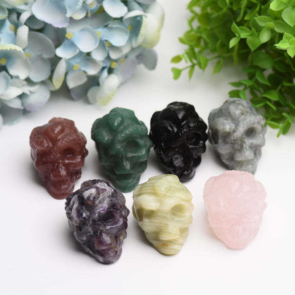 2.2" Mixed Crystal Skull Carving Bulk WholesaleBest Crystal Wholesalers