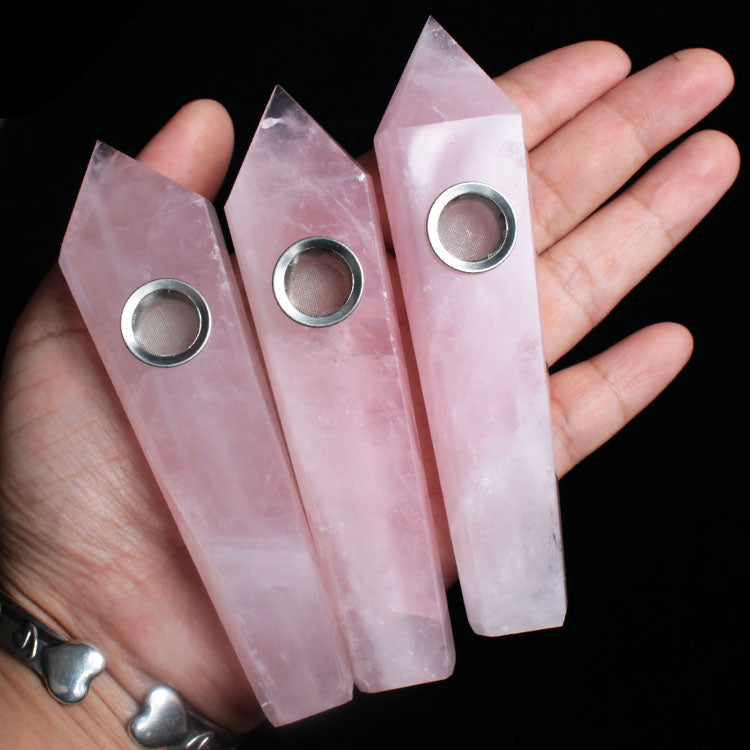 Rose Quartz Smoking Pipe wholesale support mixed customization