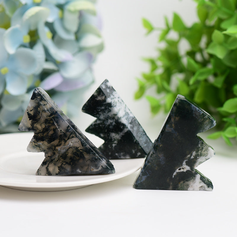 2.0"-2.5" Moss Agate Mountain Shape Crystal Carvings Model Slab Bulk Crystal wholesale suppliers