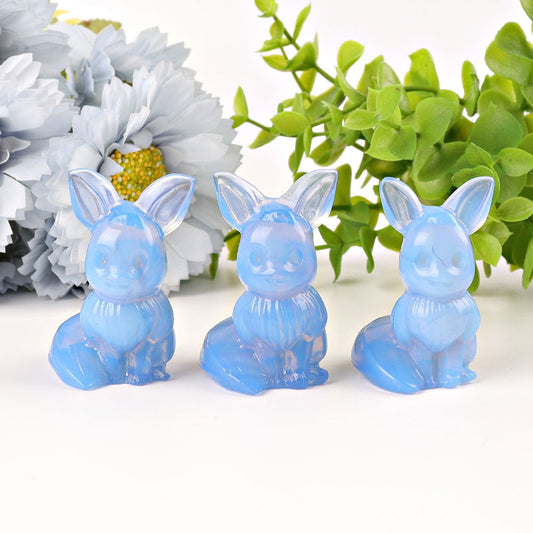 1.95" Blue Opalite Pokemon Evee Crystal Carvings Best Crystal Wholesalers