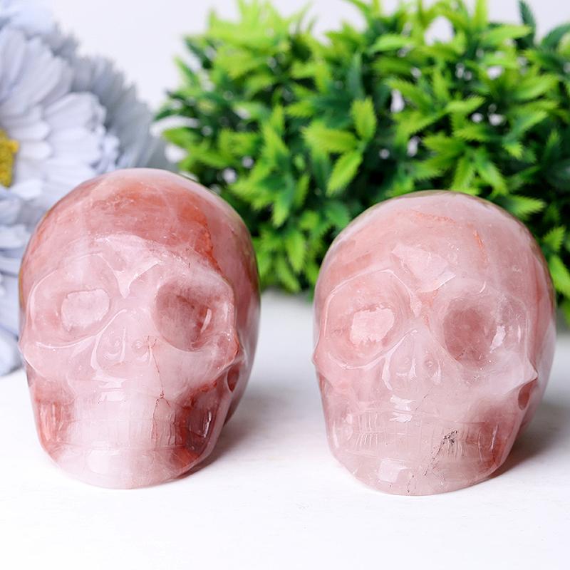 3.5" Fire Quartz Skull Crystal Carvings Best Crystal Wholesalers