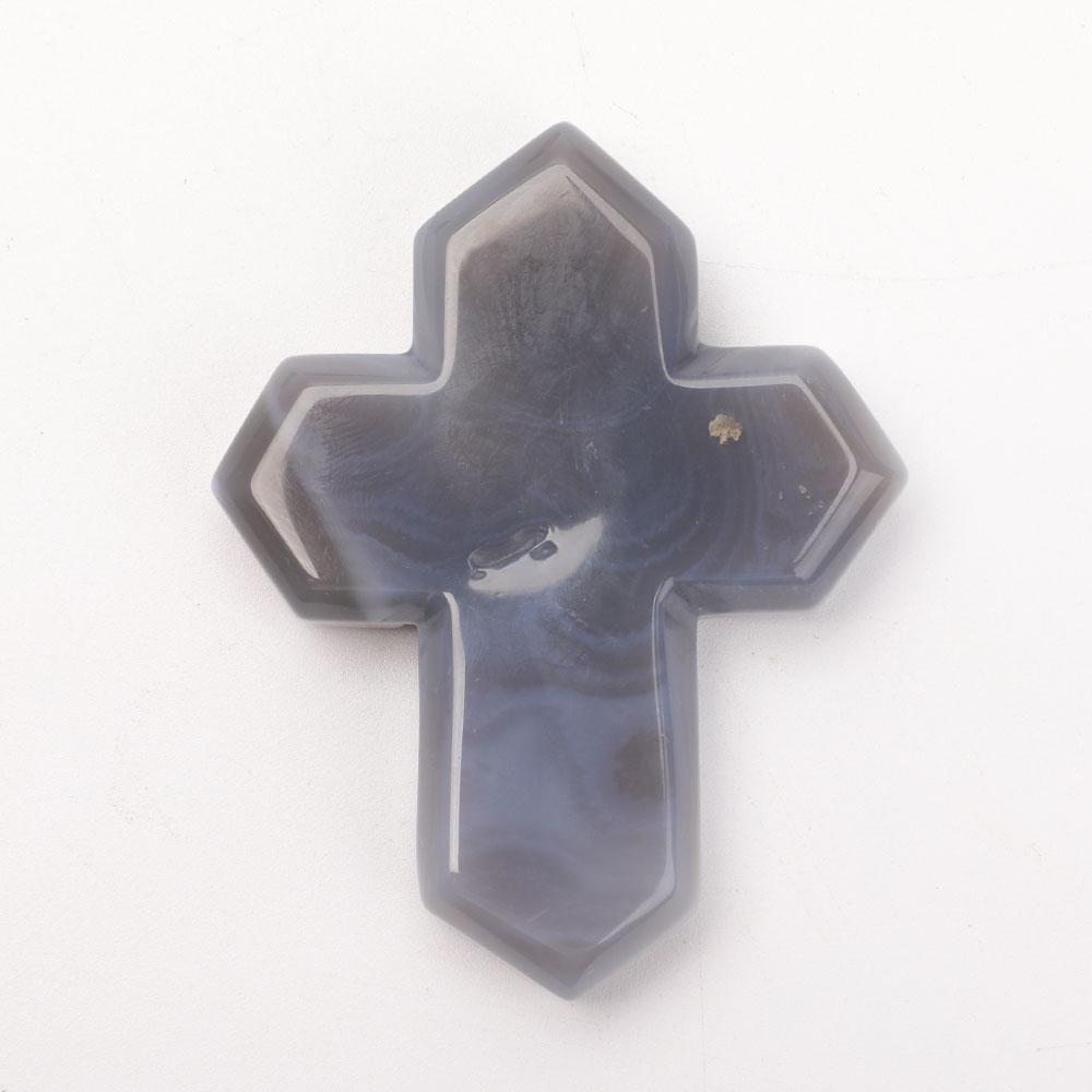 Hand Carved Druzy Agate Cross