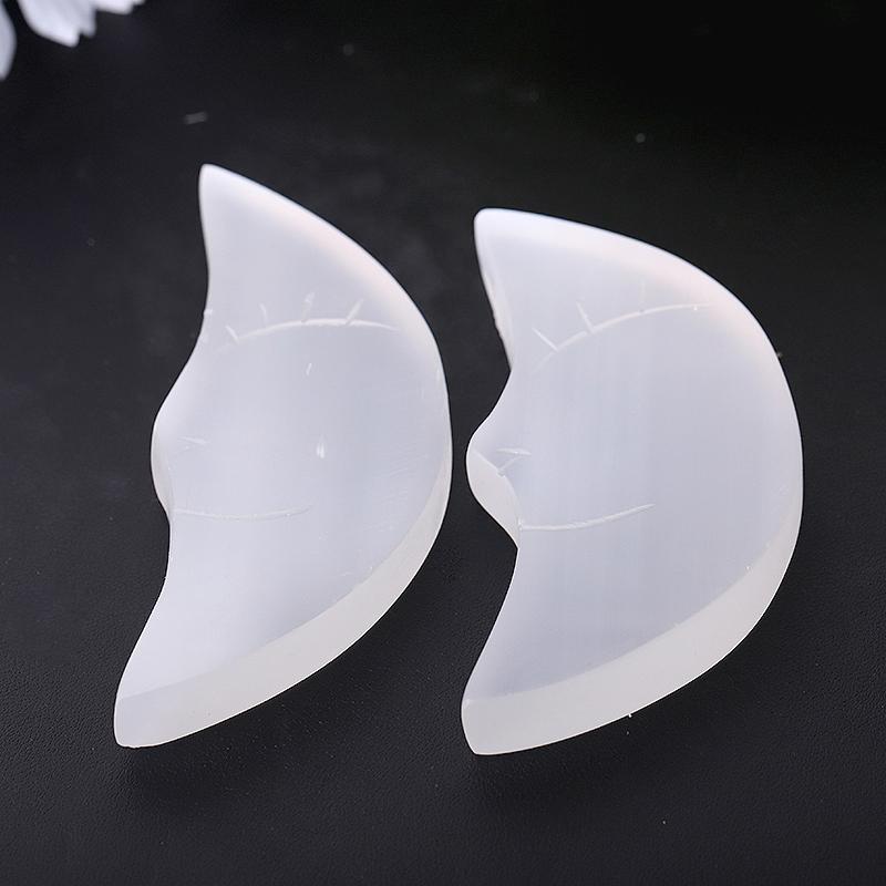 3.5"-4" Hand Carved Selenite Moon  Bulk Best Crystal Wholesalers