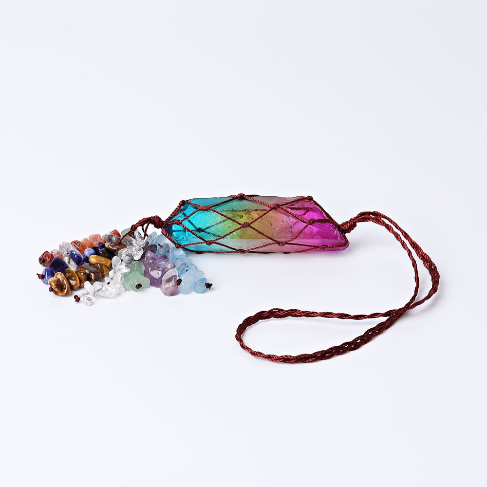 10" Chakra Aura Angel Crystal Hanging Ornament Best Crystal Wholesalers