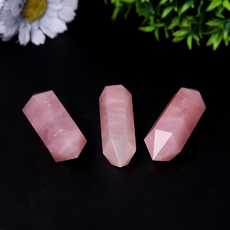 Natural Rose Quartz Double Terminated Towers Points Bulk Best Crystal Wholesalers