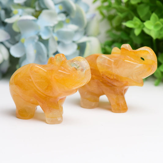 3.5" Golden Healer Elephant Animal Crystal Carving Bulk Best Crystal Wholesalers