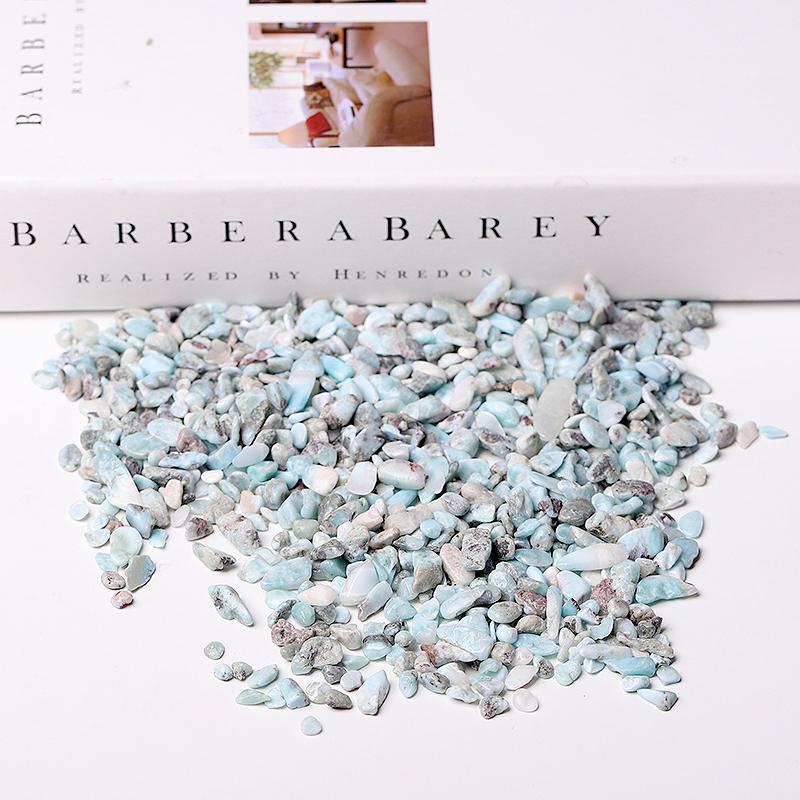 0.1kg 5-7mm Natural Larimar Chips Crystal Chips for Decoration Best Crystal Wholesalers