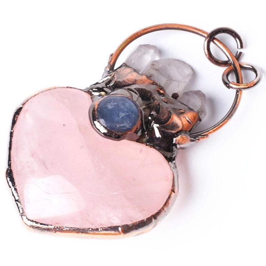 Rose Quartz Heart Shape Crystal Pendant Best Crystal Wholesalers