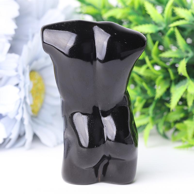 2.0-3.0" Black Obsidian Man Body Crystal Carvings Best Crystal Wholesalers