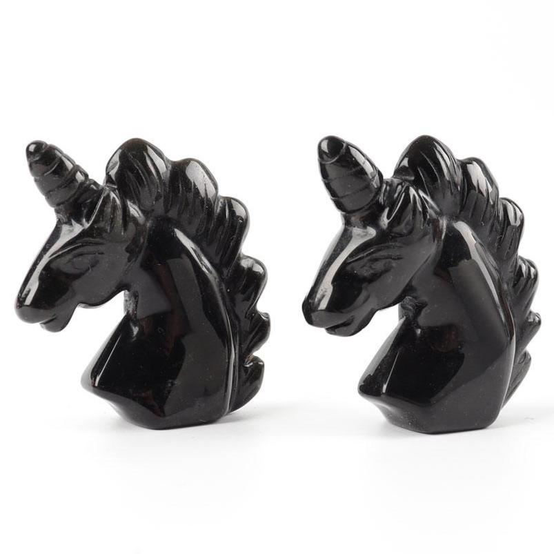 2" Black Obsidian Crystal Carving Animal Bulk Unicorn Best Crystal Wholesalers