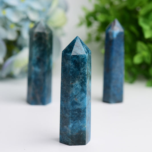 2.5"-4.0" Bule Apatite Crystal Point for Bulk WholesaleBest Crystal Wholesalers