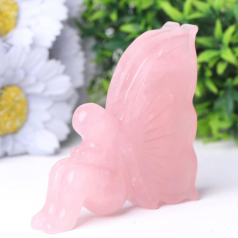 3.3" Rose Quartz Fairy Crystal Carvings Best Crystal Wholesalers