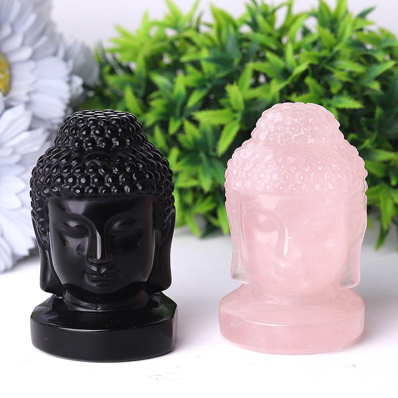 3" Buddha Head Crystal Carvings Model Bulk Best Crystal Wholesalers