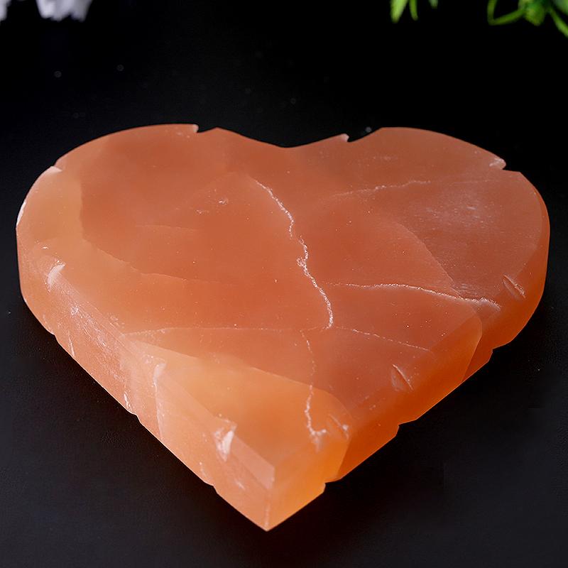 5" Peach Selenite Heart Shape Carving Bulk Best Crystal Wholesalers