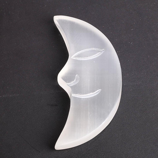 4.5" Selenite Moon Crystal Carvings Bulk Best Crystal Wholesalers