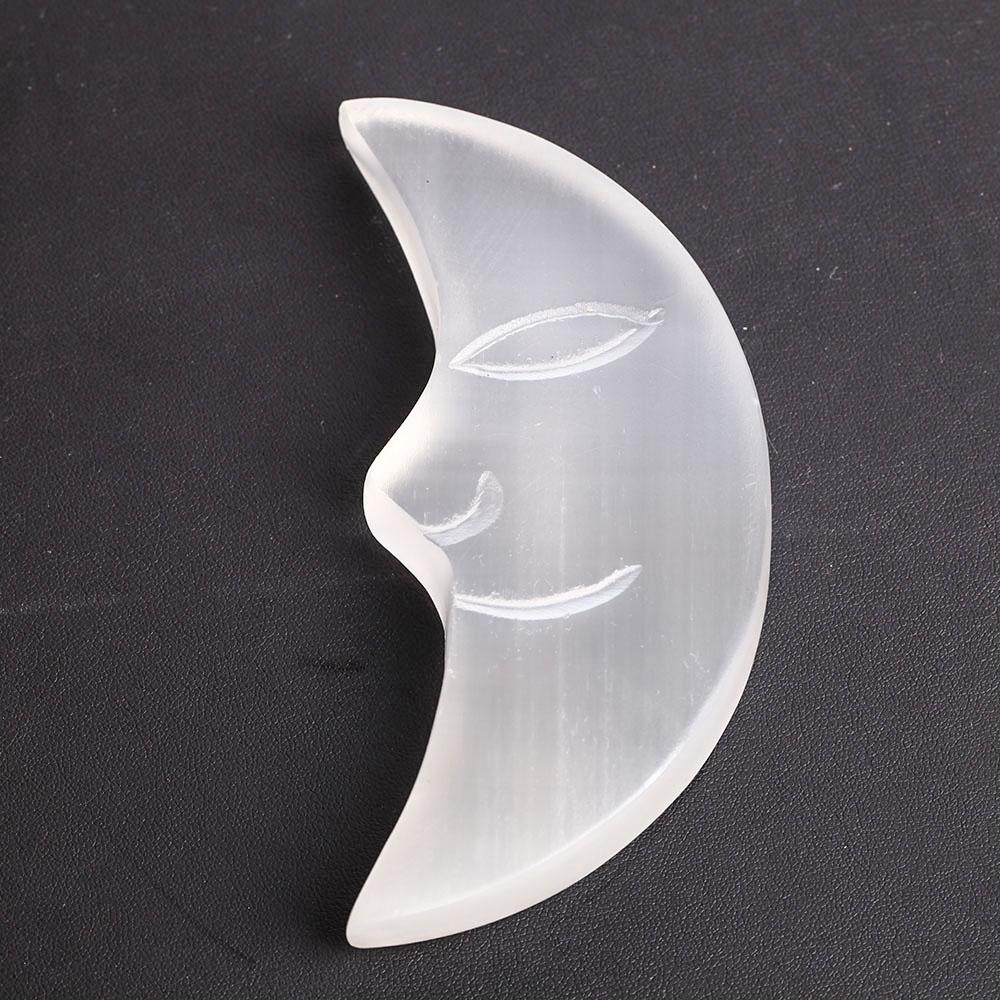 3.5" Selenite Crystal Carving Moon  Bulk Best Crystal Wholesalers