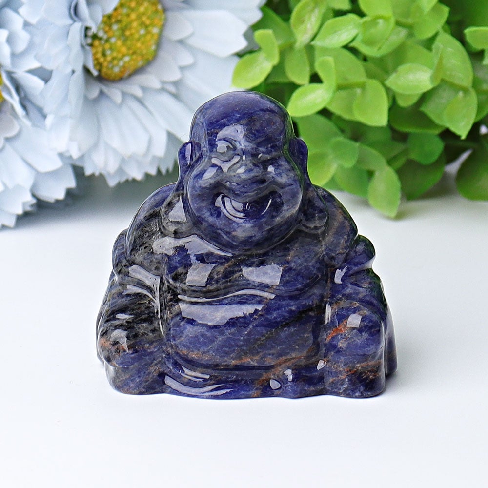 2.4" Sodalite Buddha Crystal Carvings Best Crystal Wholesalers