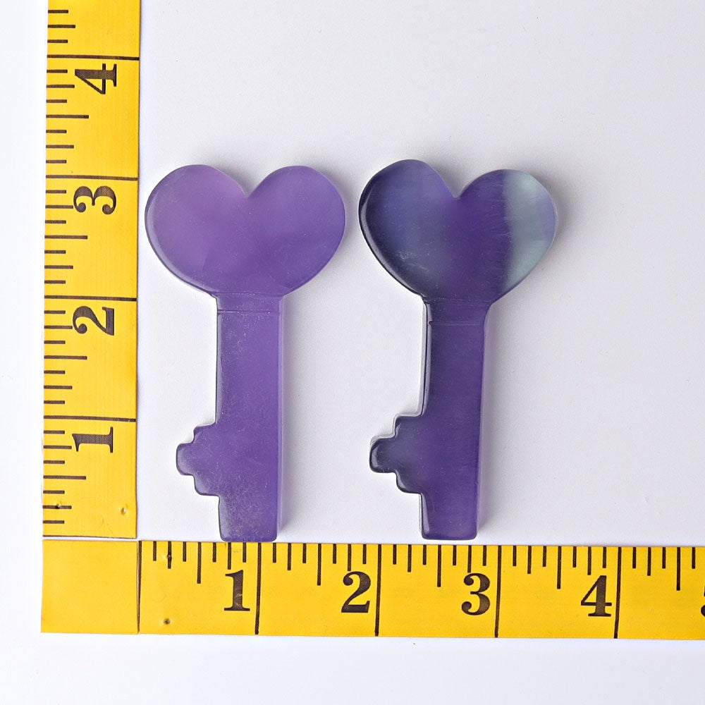 3" Fluorite Heart Key Crystal Carvings Model Bulk Best Crystal Wholesalers