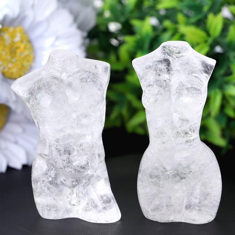 3" Clear Quartz Woman Man Model Body Crystal Carvings Best Crystal Wholesalers