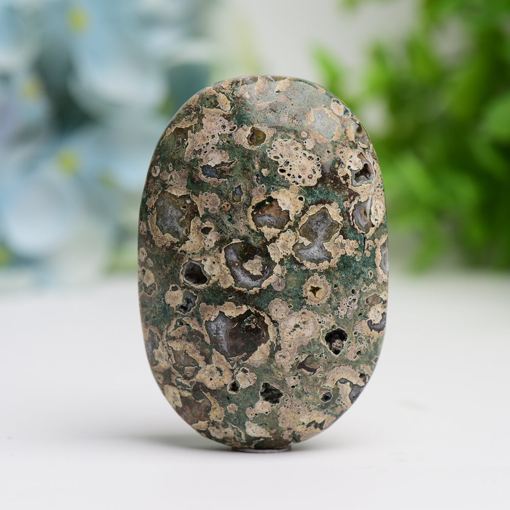 2.4" Rainforest Jasper Palm Stone Bulk Best Crystal Wholesalers