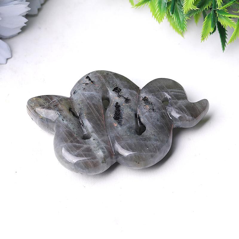 3.5" Labradorite Snake Crystal Carvings Animal Bulk Best Crystal Wholesalers