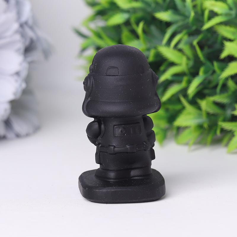 2.5" Black Obsidian Darth Vader Crystal Carvings Cartoon Bulk Best Crystal Wholesalers