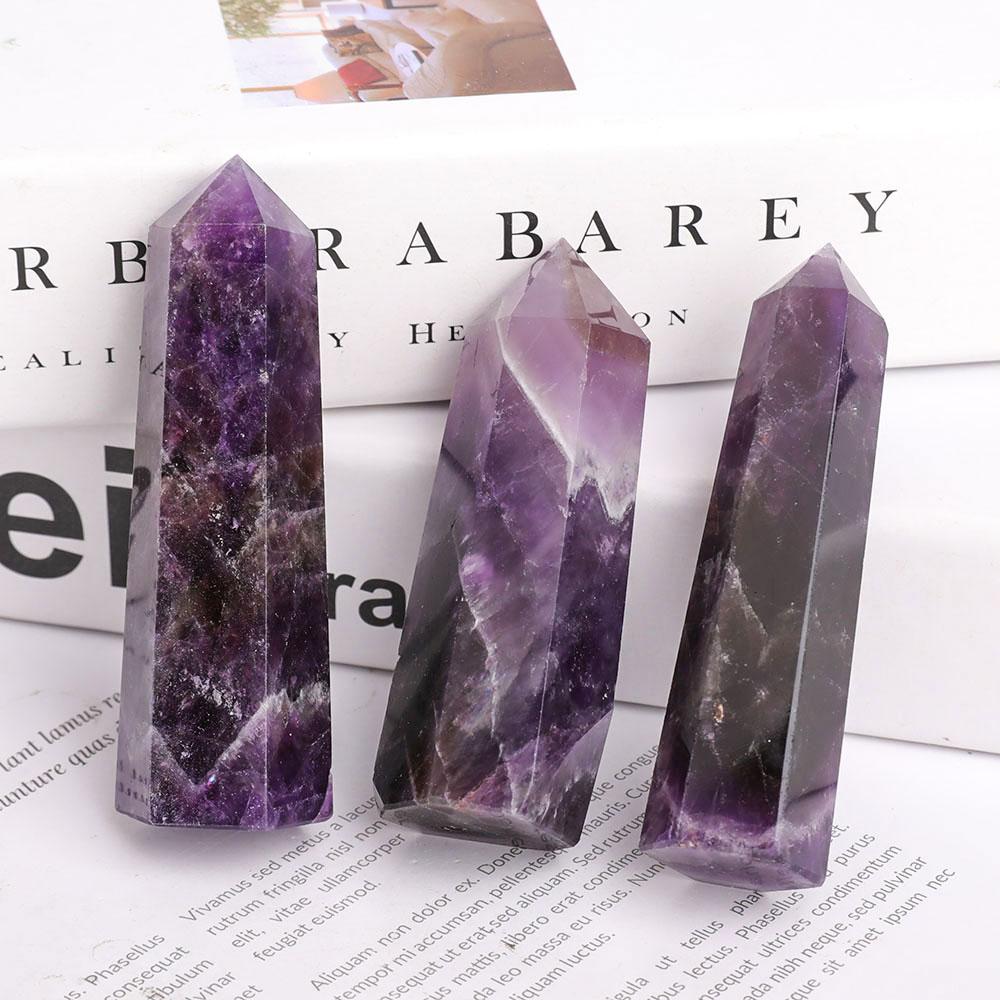 Set of 3 Amethyst Towers Points Bulk Best Crystal Wholesalers