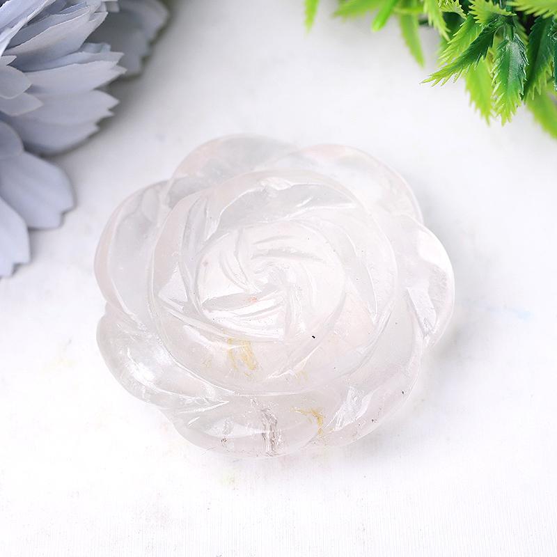 2" Rose Flower Crystal Carvings Plants Bulk Best Crystal Wholesalers