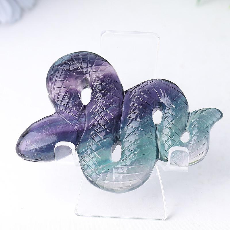 4" Fluorite Snake Crystal Carvings Animal Bulk Best Crystal Wholesalers