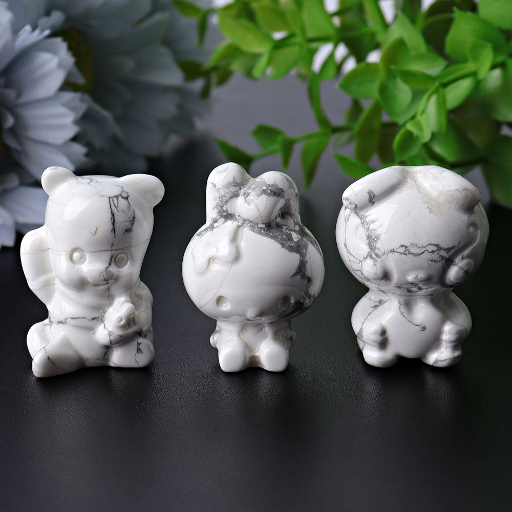 1.5" Howlite Animal Mini Crystal Carvings Best Crystal Wholesalers